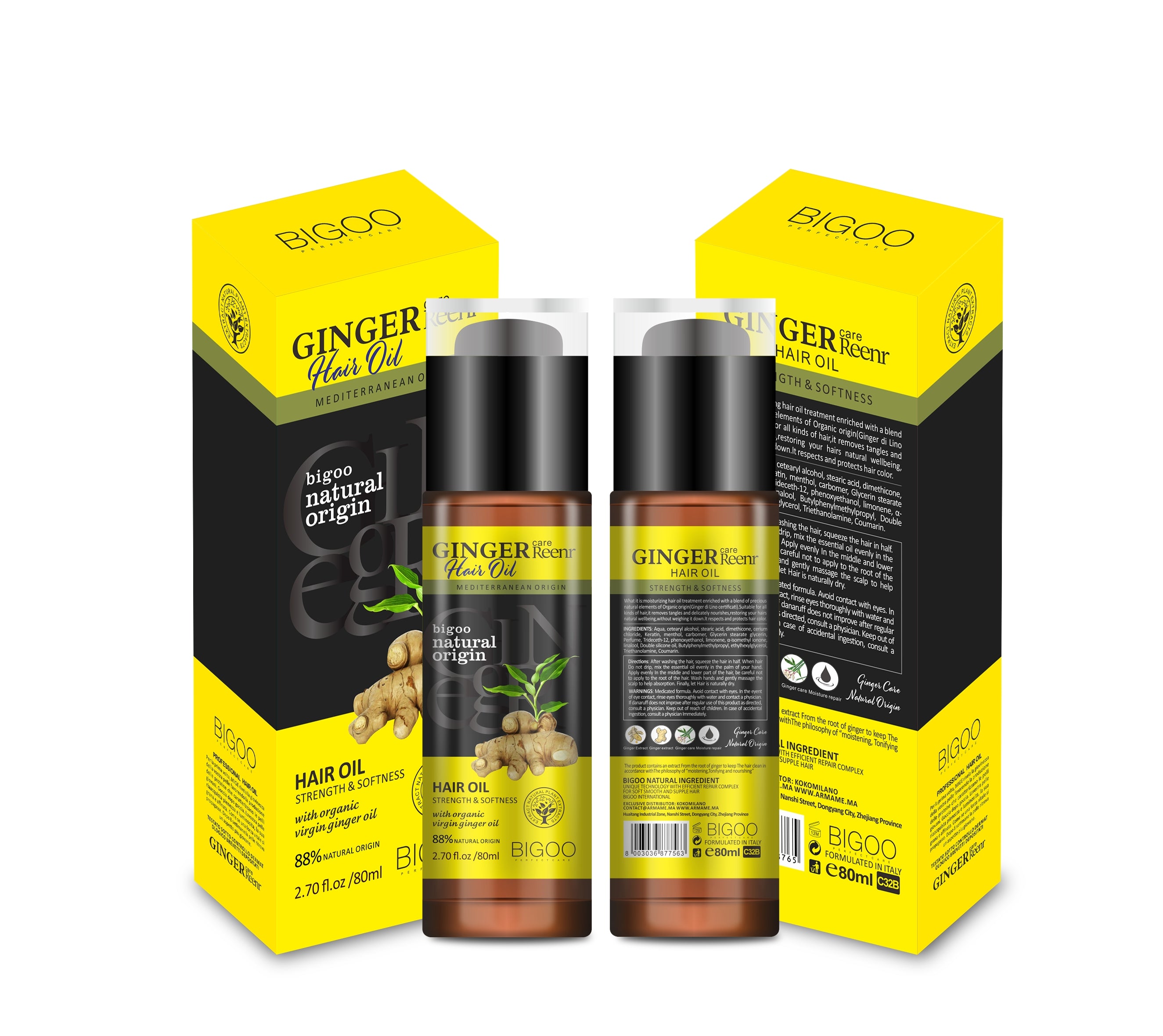 BIGOO HAIR OIL GINGER - Fortifiant et Tonifiant