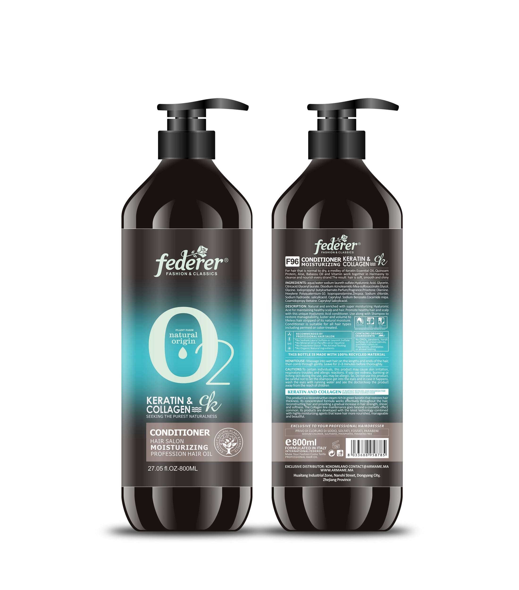 FEDERER HAIR CONDITIONER KERATIN ET COLLAGEN - Nourrissant et Lissant