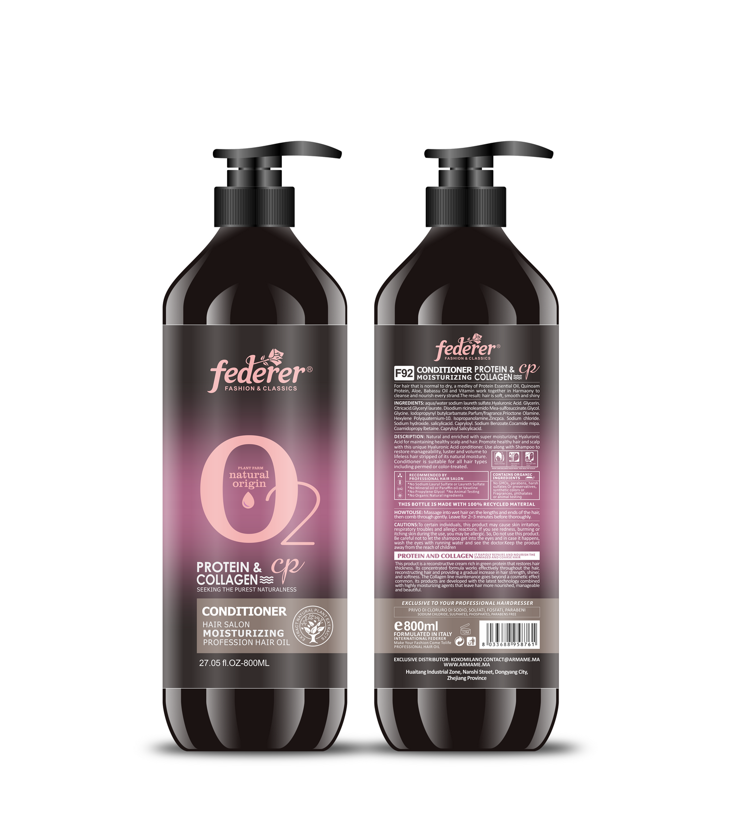 FEDERER HAIR CONDITIONER PROTEIN ET COLLAGEN - Réparateur et Lissant