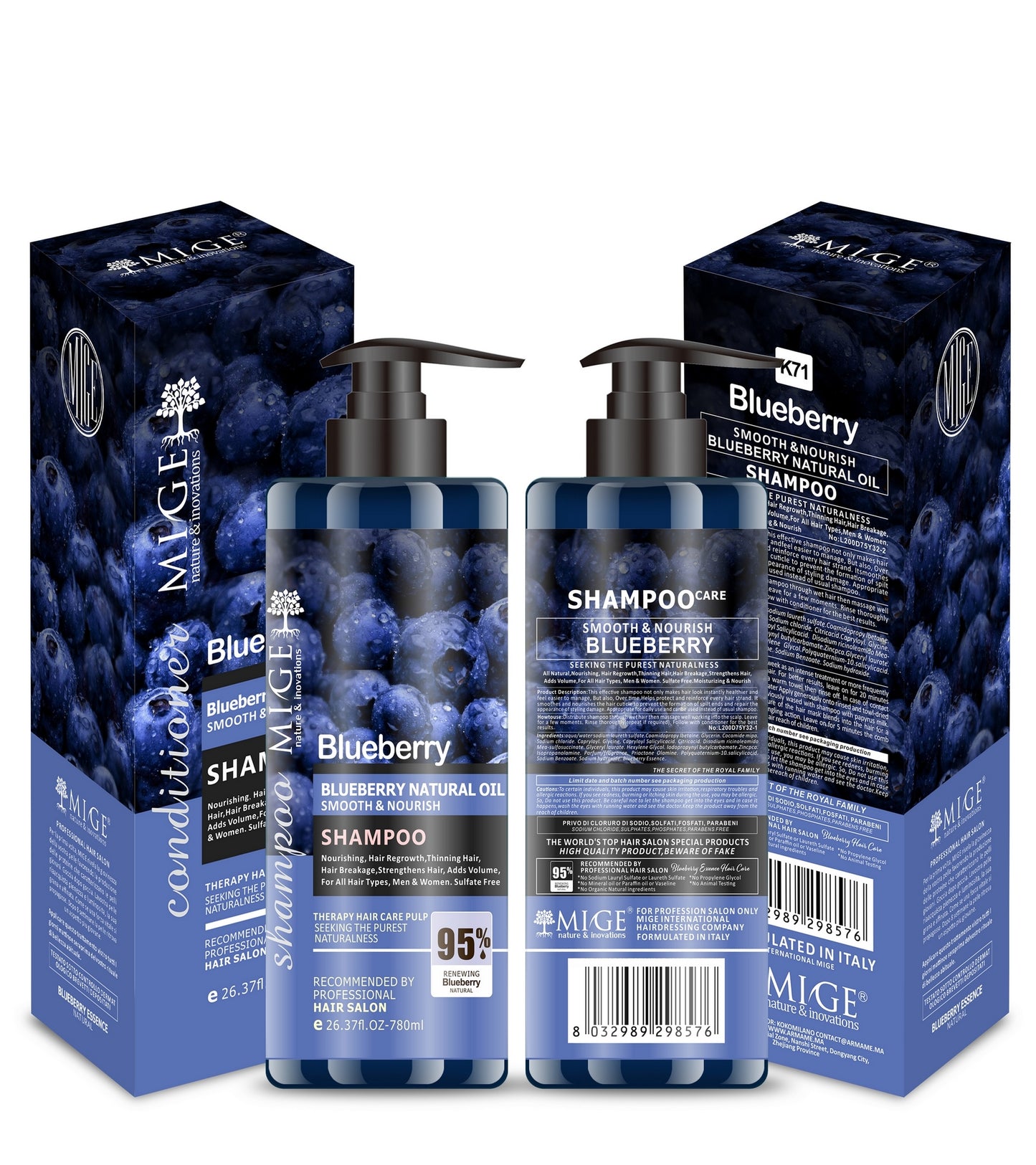 MIGE HAIR SHAMPOO BLUEBERRY - Réparateur et Nourrissant